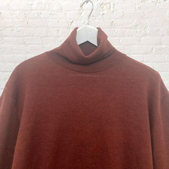 Lord & Taylor Merino Wool Turtleneck Size XL Rust Brown Vintage EUC Unisex - Picture 4 of 16